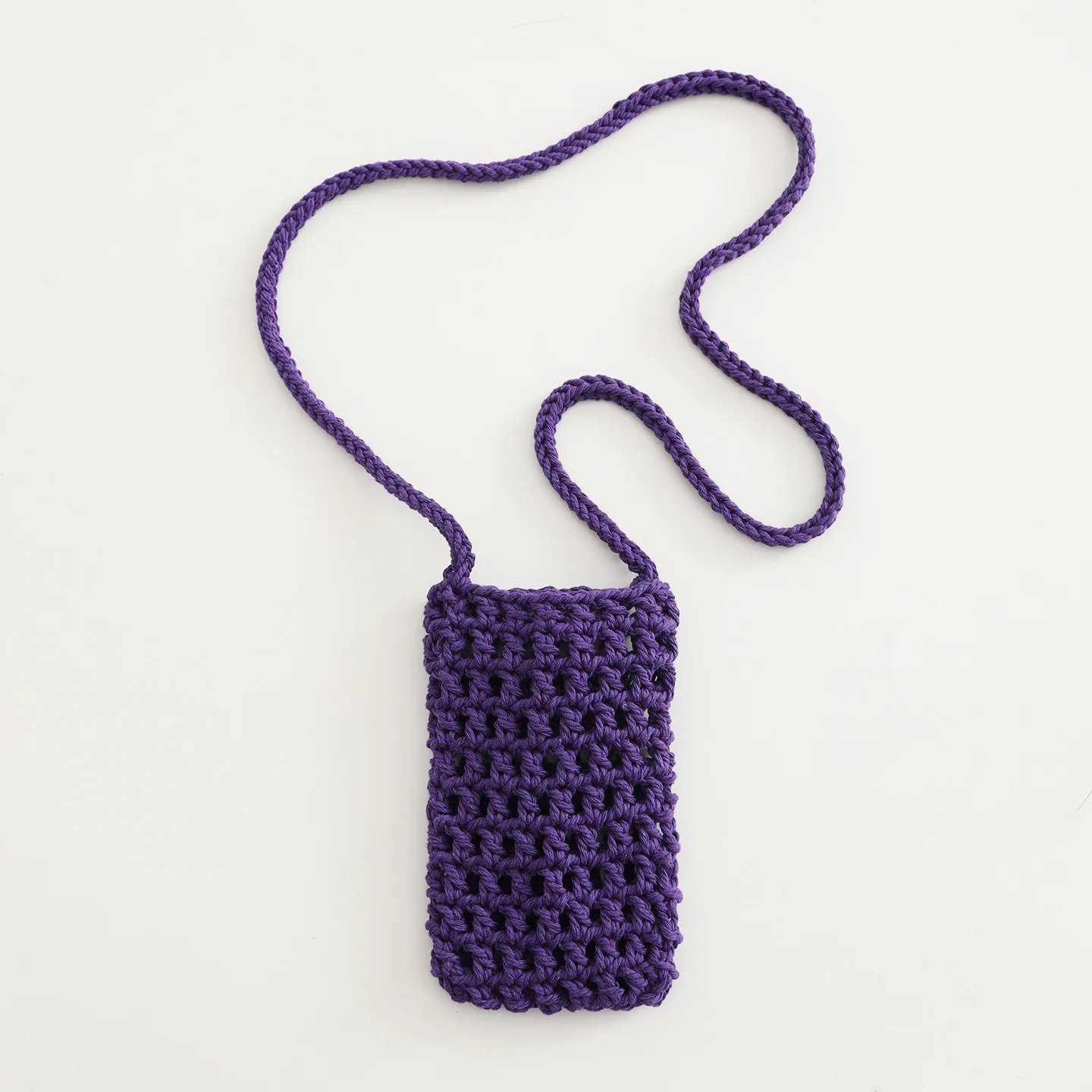 New Hollow Knitting Phone Bag For Women Colorful Hand Woven Shoulder Crossbody Bag Simple Travel Beach Handbag Small Purse Pouch 15