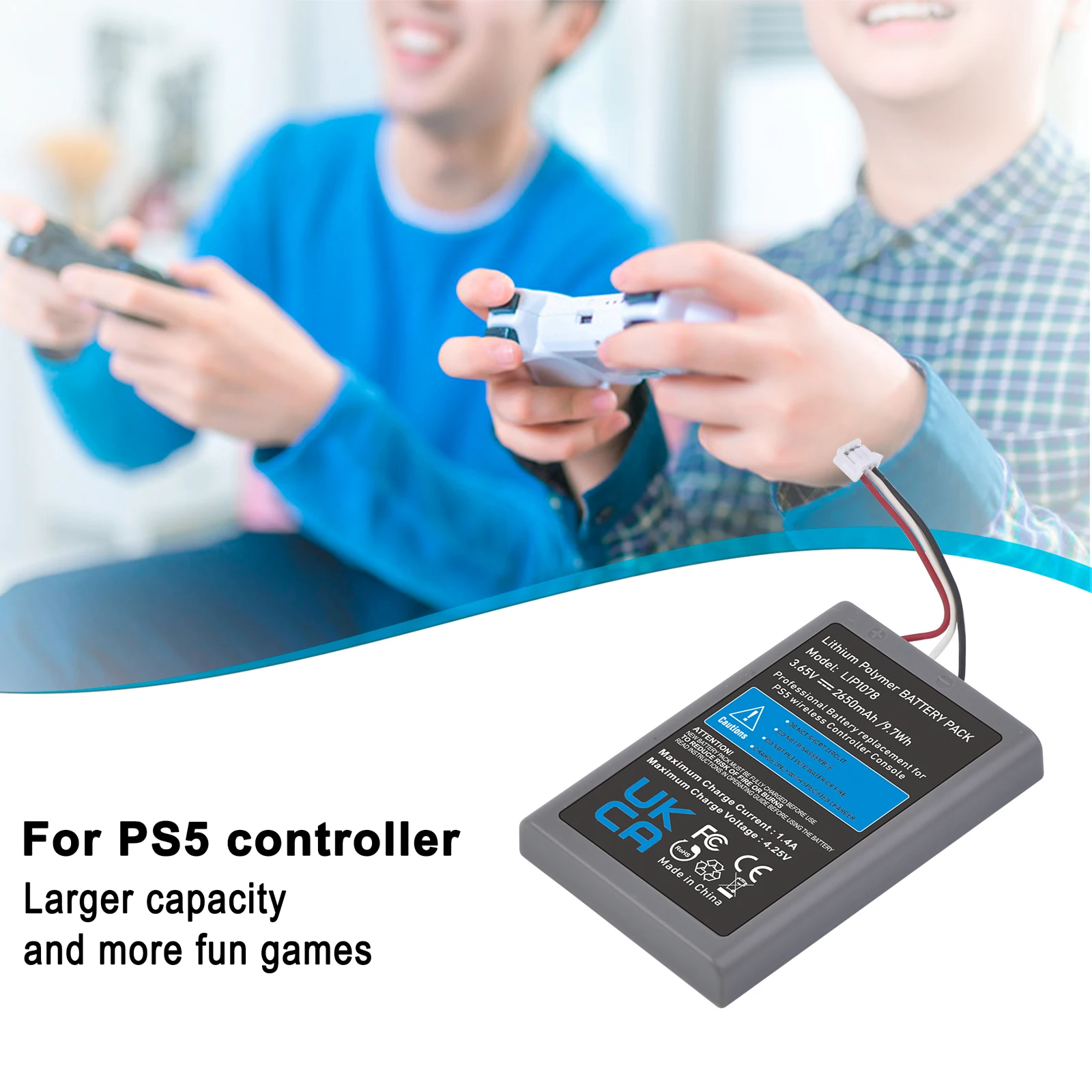 Batmax Ps5 Lip1078 2650mah Bateria para Sony Playstation Ps5 Dualsense Cfi-zct1w Controlador de Jogo sem Fio - Image 6
