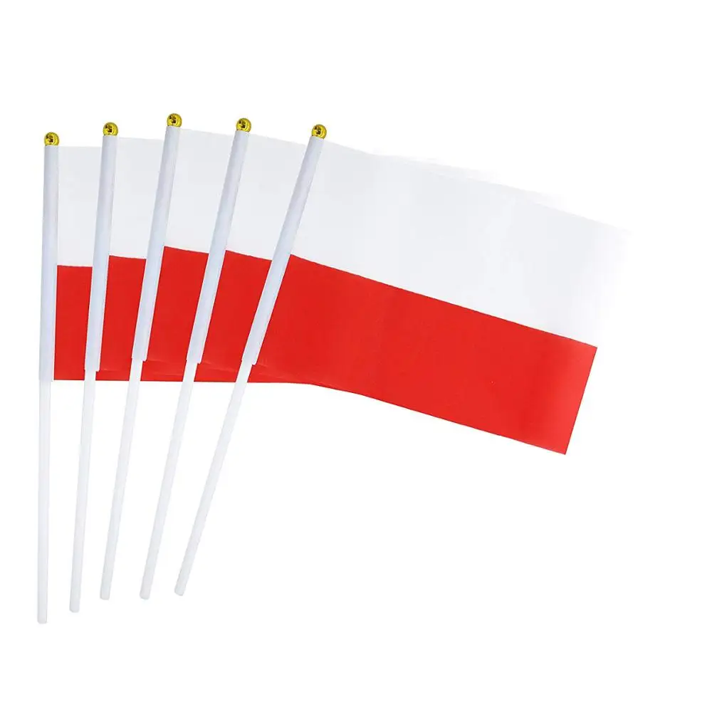 

100 шт., миниатюрный флаг из Польши, 14 х21 см