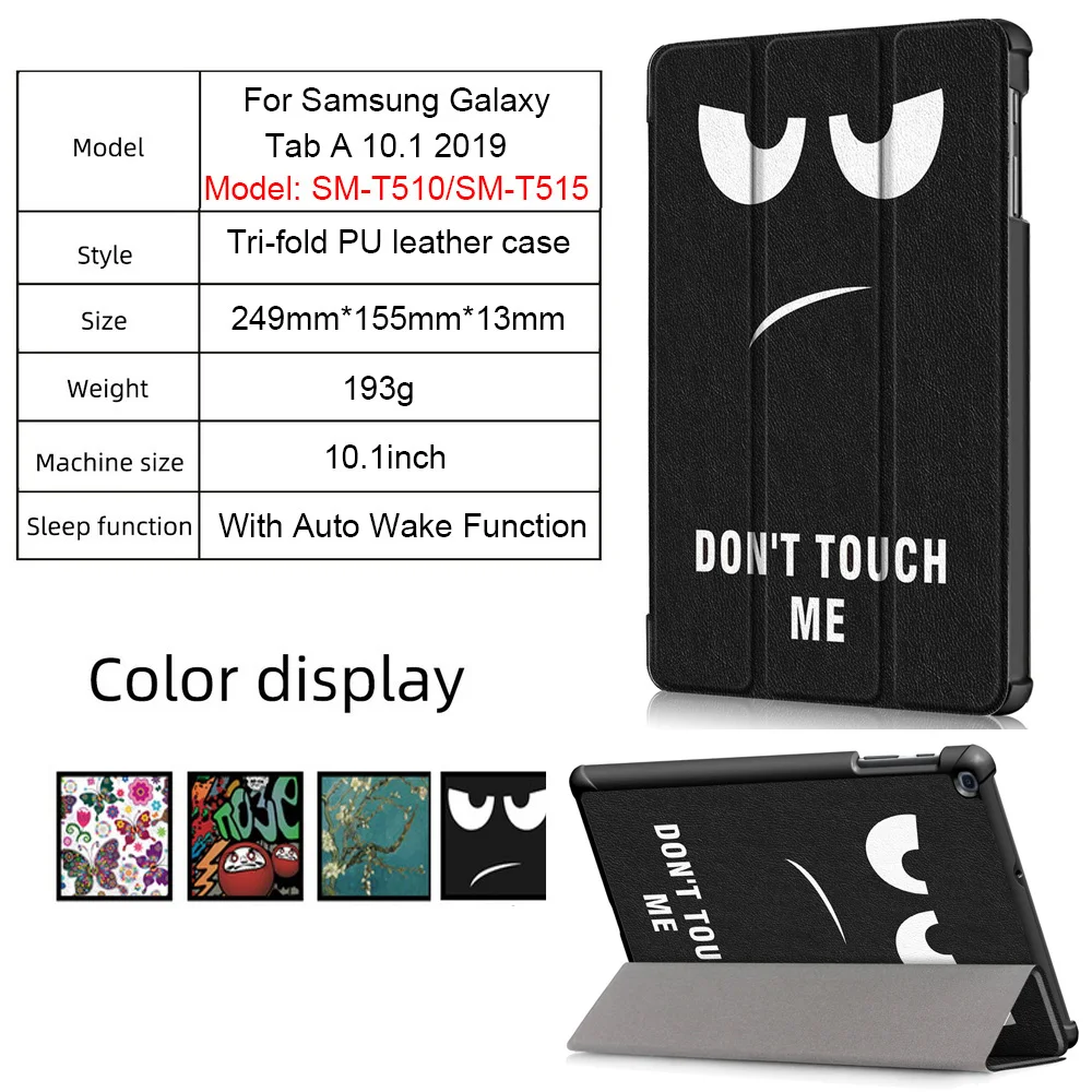 Premium Shockproof PU Leather Folding Folio Tablet Case, 10.1 Inch