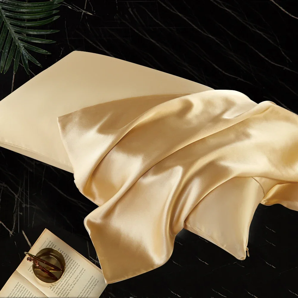 Luxurious Double-Sided Pure Silk Pillowcase with Hidden Zipper – Premium Mulberry Silk for Healthy Skin and Restful Sleep