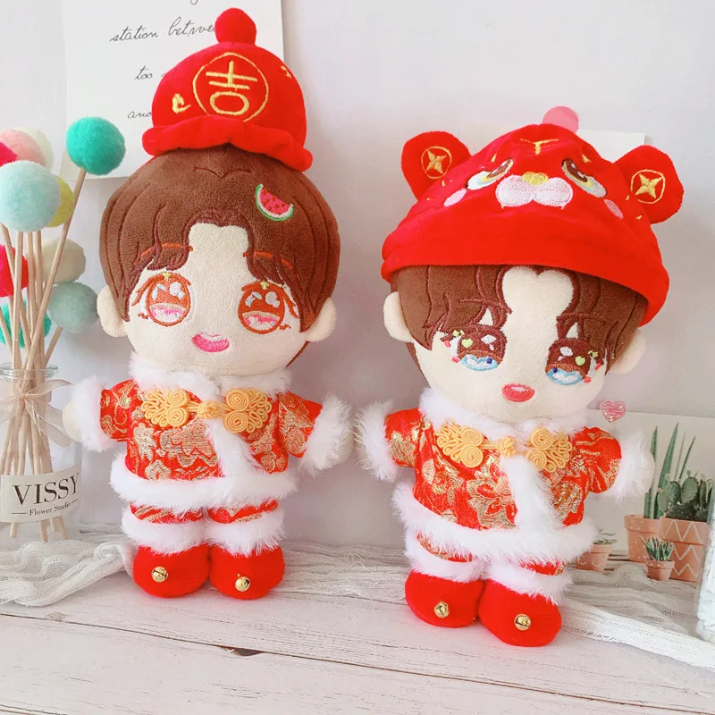 

Doll Clothes for 20cm Cute Fluffy Soft Chinese New Year Suit Cartoon DIY Idol Cotton Doll Clothes Accessory Anime Game Periphery