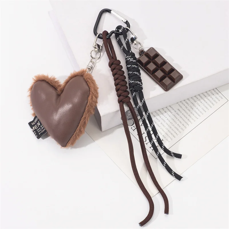 Creative New Fashion Love Simple Handmade Braided Rope Keychain Texture Bag Pendant Car Decoration Ornament