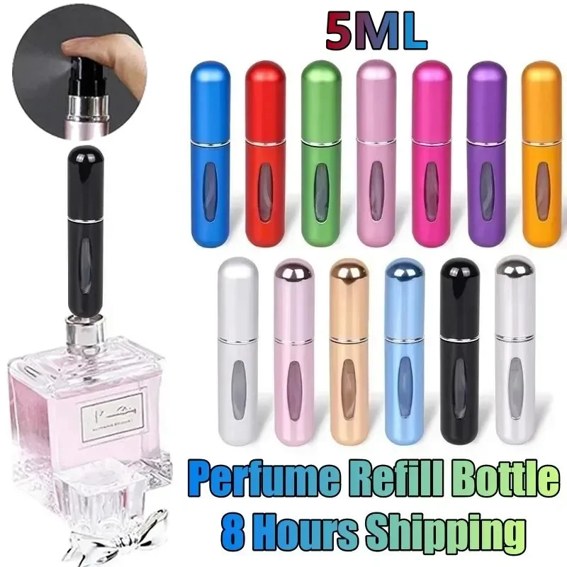 

5ml Perfume Refill Bottle Portable Mini Refillable Spray Jar Scent Pump Empty Cosmetic Containers Atomizer for Travel Tool Hot