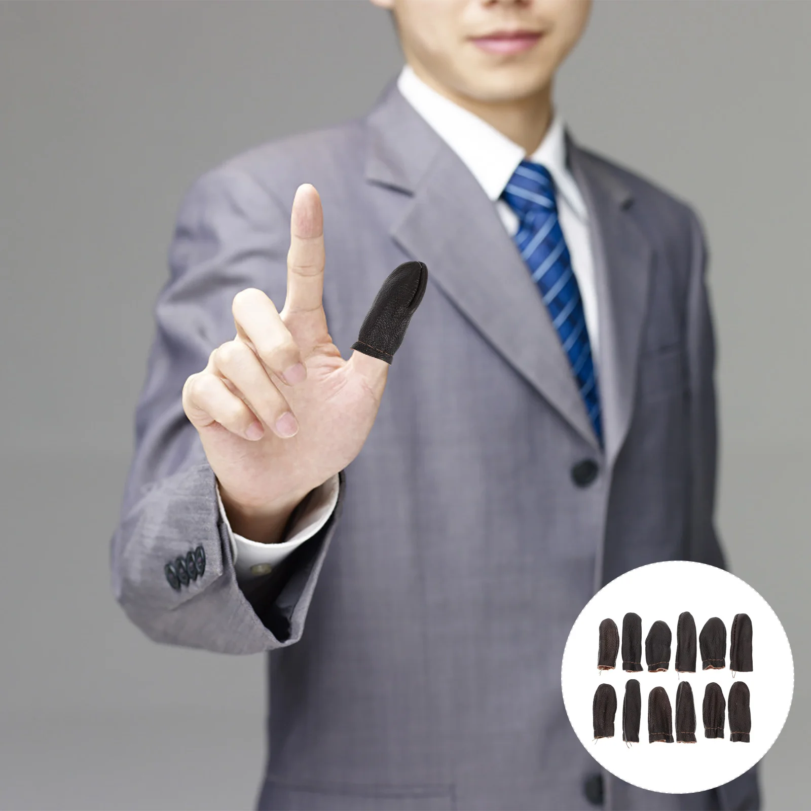 

12 шт., протекторы для пальцев из воловьей кожи