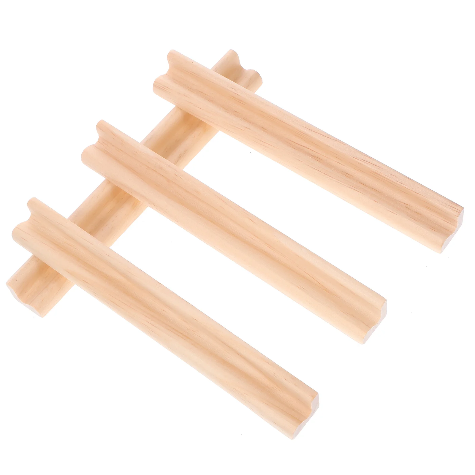 

4 Pcs Dominoes Mahjong Clear Display Stand Wooden Trays Tiles Racks Holders Cards Train Travel