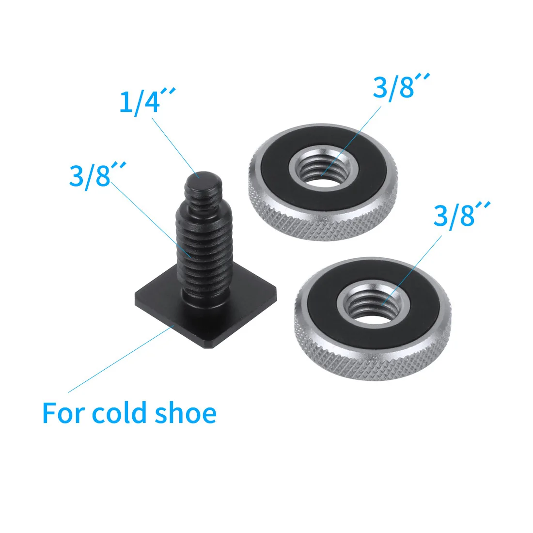 Tripod Mount Hot Shoe Adapter 1/4 3/8 inch Screw Single Nut Double Layer to Flas