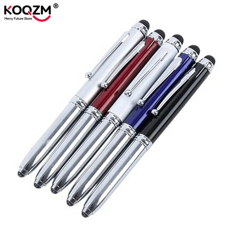 Novelty 3 In 1 Touch Screen Stylus Ballpoint Pen With LED Flash Light For iPad Iphone School Writing Pens wireless digital microscope hd 1080p wifi microscope magnification mini pocket handheld microscope camera with 8 led light for iphone android ipad windows mac