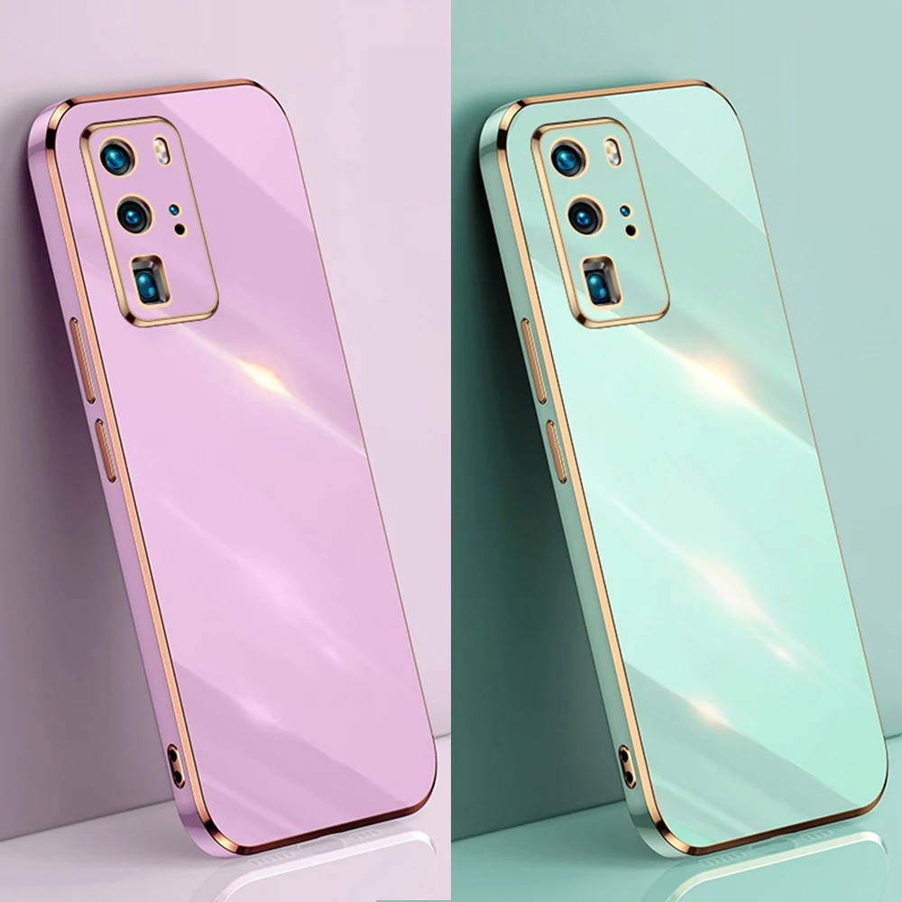 Luxus Platz Überzug Silikon Fall Für Huawei P40 P30 P20 Pro Mate 20 30 40 Fall Schlanke Stoßfest Abdeckung für Huawei P30 P_voghion.com