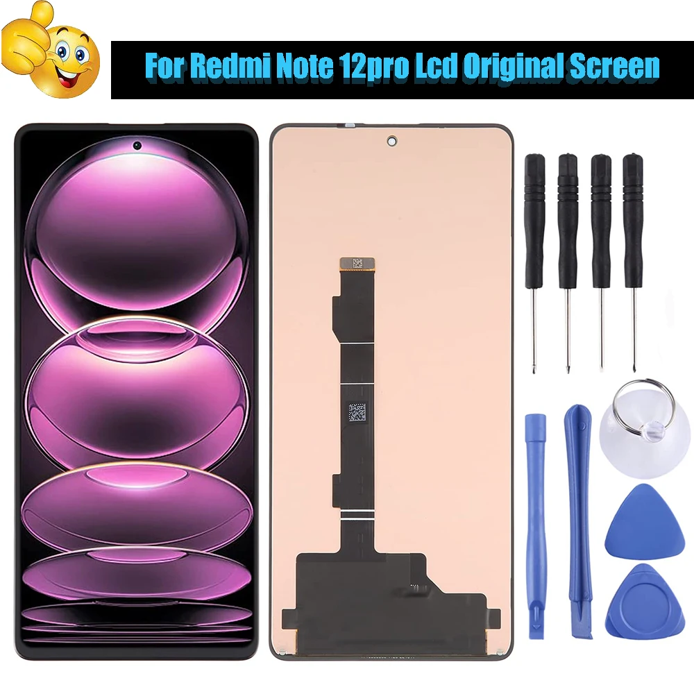 Display Lcd Touch Screen Digitizer Assembly Per Xiaomi Redmi Note 12 Pro 6.67 "Display Lcd Nero Touch Screen Digitizer Assembly