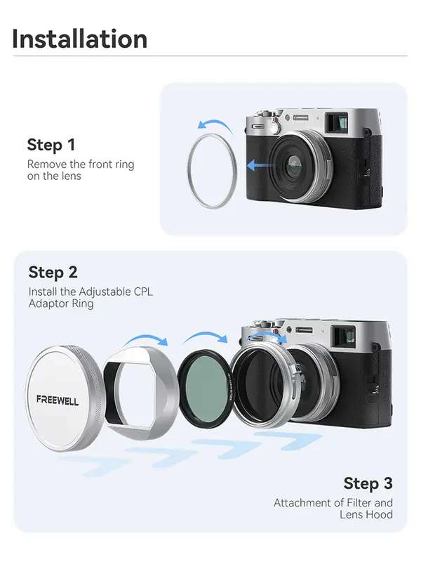 Freewell New Style CPL/GMIST Filter With Lens Hood Compatible With Fujifilm X100VI X100V X100S X100T X100F Fuji Series Cameras - Image 3