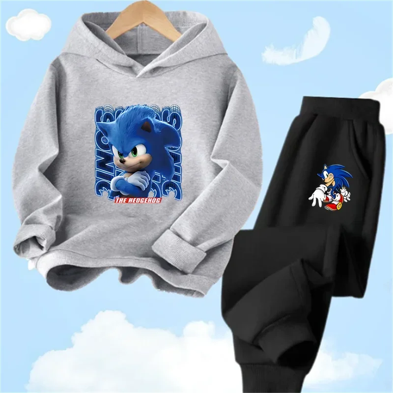 thumbnail image 1 of Ropa de bebé, ropa de abrigo para niño de 2 a 12 años, conjunto de sudadera con capucha, sudadera Sonic 2024 de primavera para niños, ropa para niña, madre e hijo, 1 of 5