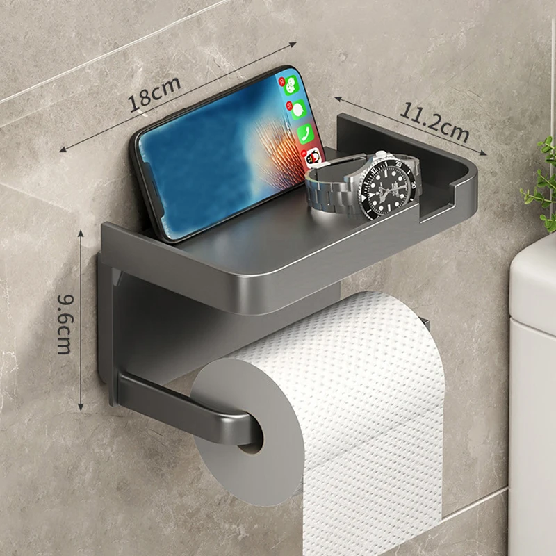Toilet Paper Rack Bathroom Roll-Free Punch-Free Storage Rack Toilet Paper Placement Paper Tube Storage