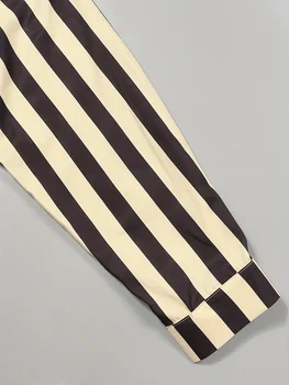 حجم كبير المرأة 2025 الربيع والصيف المرأة الجديدة مخطط قطعتين قميص كم طويل زر أسفل مجموعة تي شيرتات قصيرة للأطفال - Image 6