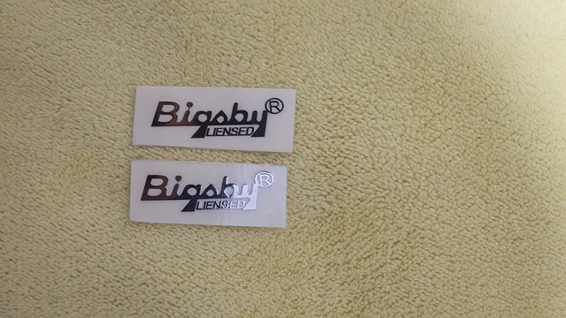Guitar Stickers Two sets of BIGSBY LIENSED metal stickers