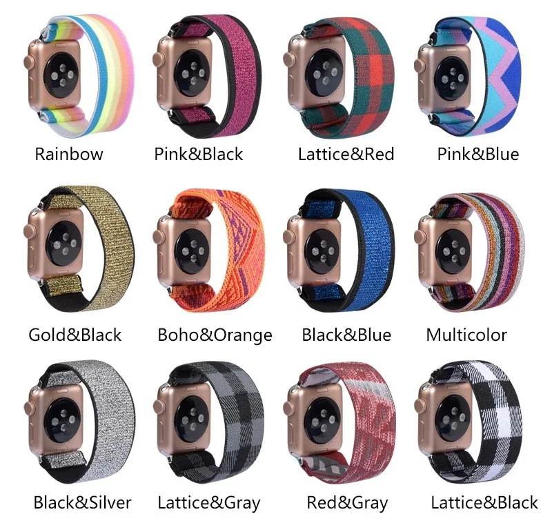 Elastic Scrunchie Strap Band for Apple Watch 7 5 6 4 8mm 40mm 42mm 44mm Women Bracelet for iwatch series 7 6 se 5 4 45mm 41mm
