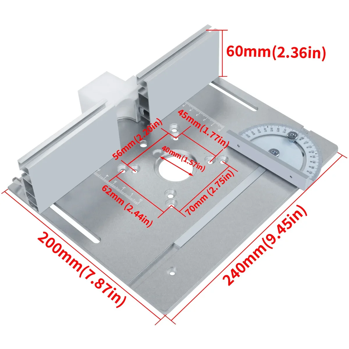 Router Lift Kit + Aluminum Router Plate for 65mm Diameter Motors Woodworking Table Workbench Trimmer Engraving Machine