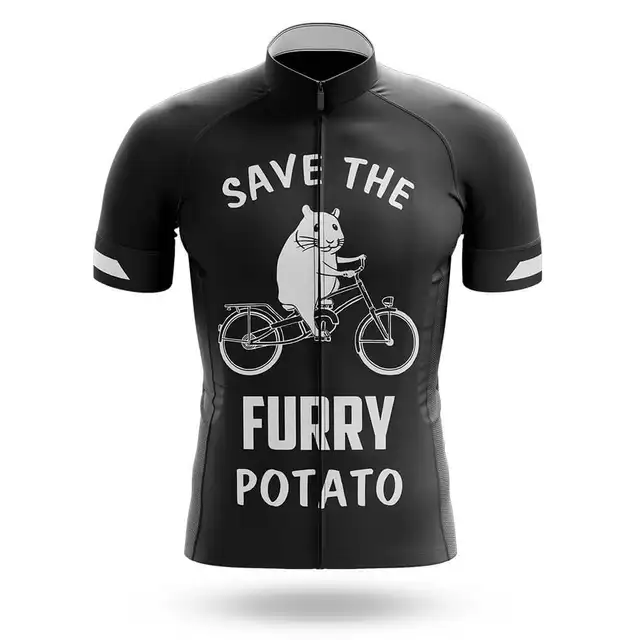 2023 Save The Furry Potato Cycling Jersey Short Sleeve Tops