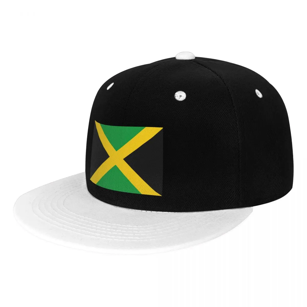 

Flag Of Jamaica Green Yellow Black Baseball Cap Flat Peak Hip Hop Hats Caps Male Bone Band Casual Travel Outdoor Sun Hats