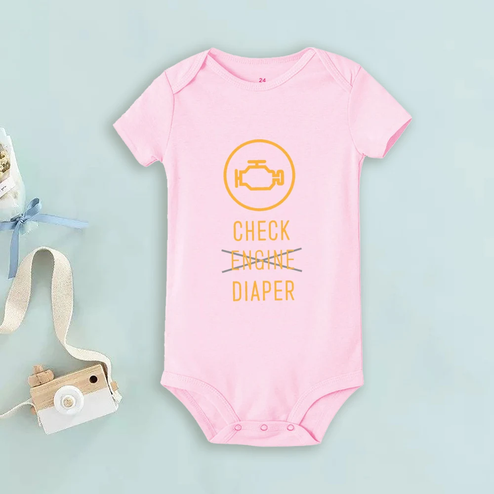 Funny Poopy Diaper Baby Romper Cute Mechanic Infant Bodysuit for Boys Girls baby rompers,baby jumpsuit,baby clothing