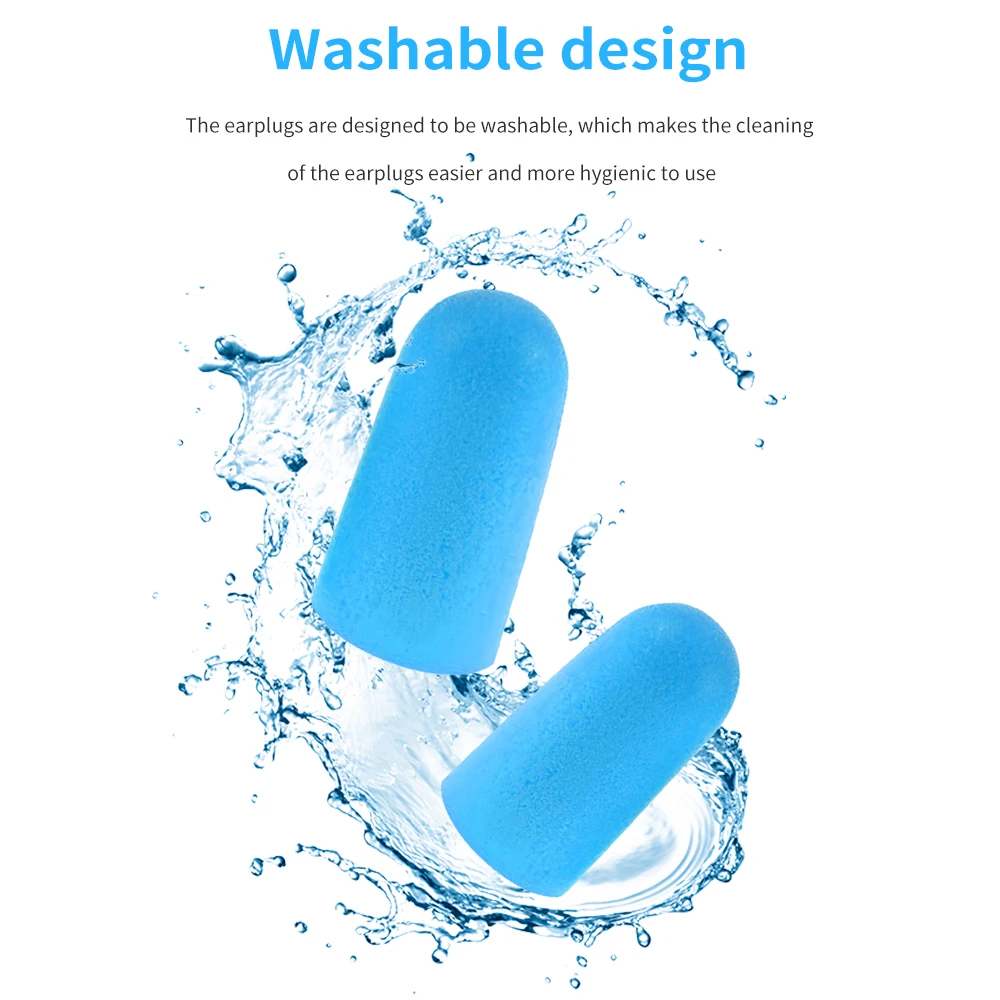 Earplugs Soft Sponge Ear Plugs Noise Reduction Sleeping Earplug Travel Noise Reduction Rate 35.5db Sound Insulation TISHRIC