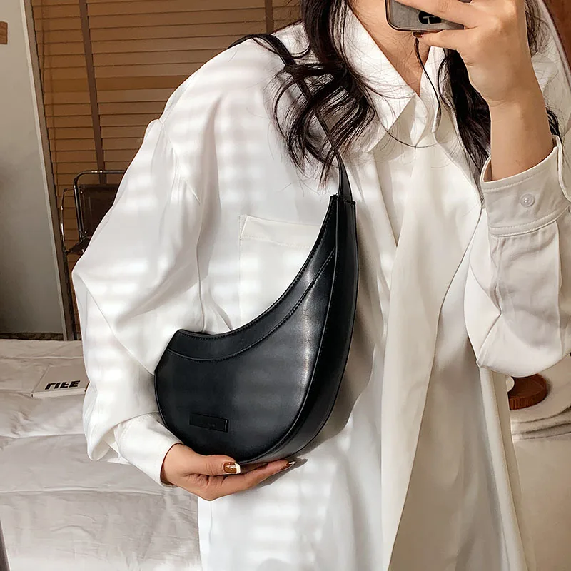 Shoulder Bags luxury JIOMAY Women Shoulder Bag 2022 PU Leather Purse and Handbag Female Shopper Summer Fashion Simple Irregular Underarm Crescent Bag large shoulder bag