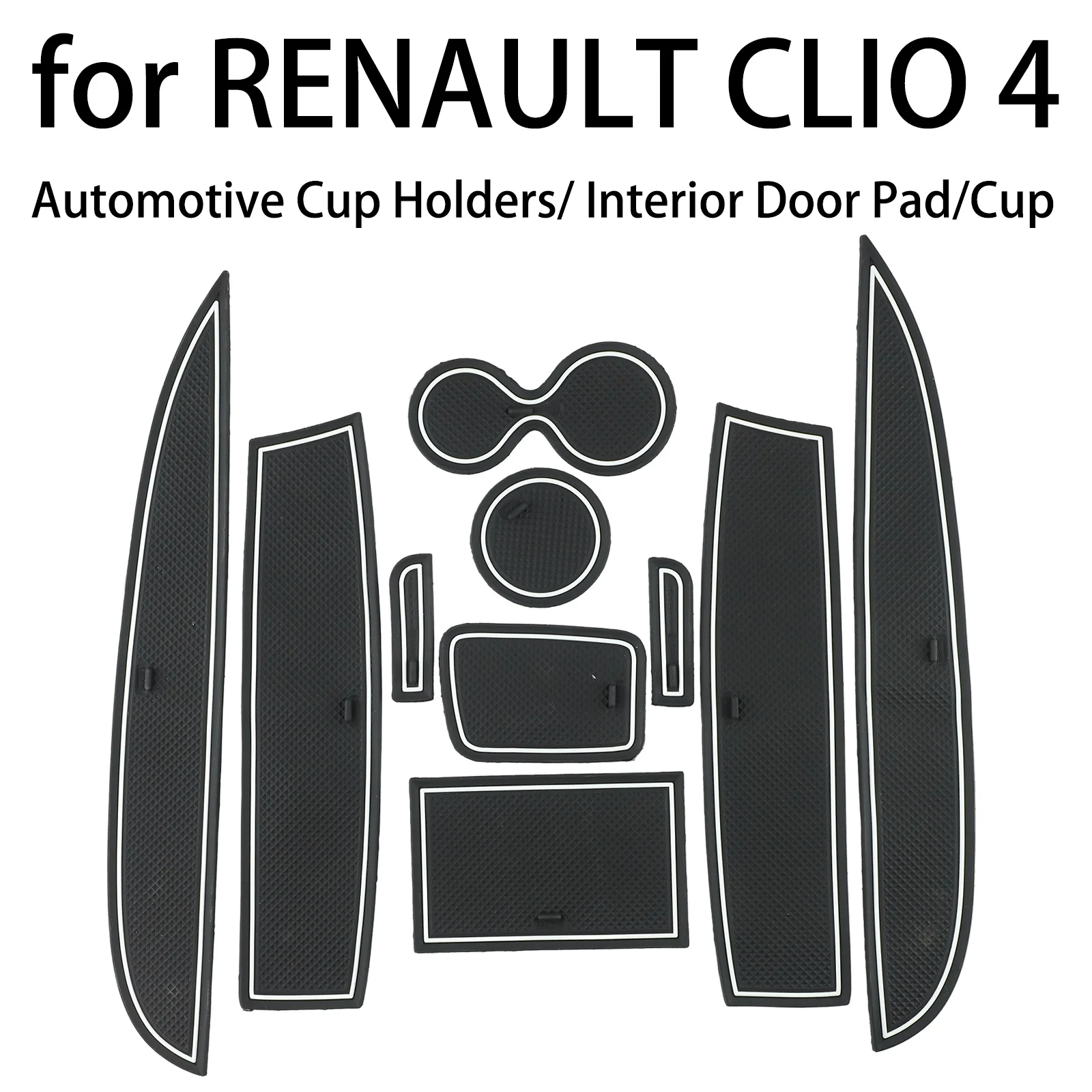 10 Pz/Set Per-Clio 4 2013-2018 Car Gate Slot Cup Tappetino Antiscivolo Scanalatura Per Porta Tappetini Antiscivolo Interni Sostituire Accessori