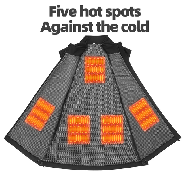 Rockbros Elektromos Fűtő Mellény Téli Kerékpár Motorkerékpár -Kerékpáros Kabát Usb Férfiak Meleg Ruhák Könnyű Ujjatlan Ing - Image 4