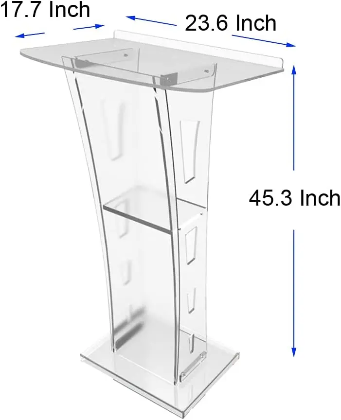 Church Acrylic Podium Stand Clear Conference Rostrum Pulpit Desktop Lectern Floor-Standing Reception Desk School Office Stage