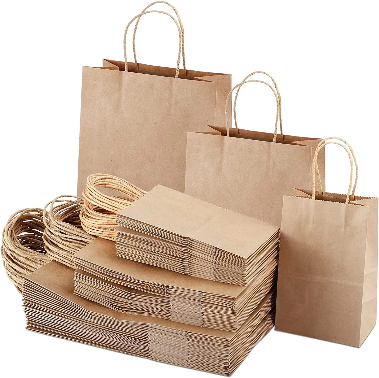 paper shopping bags with handles bulk