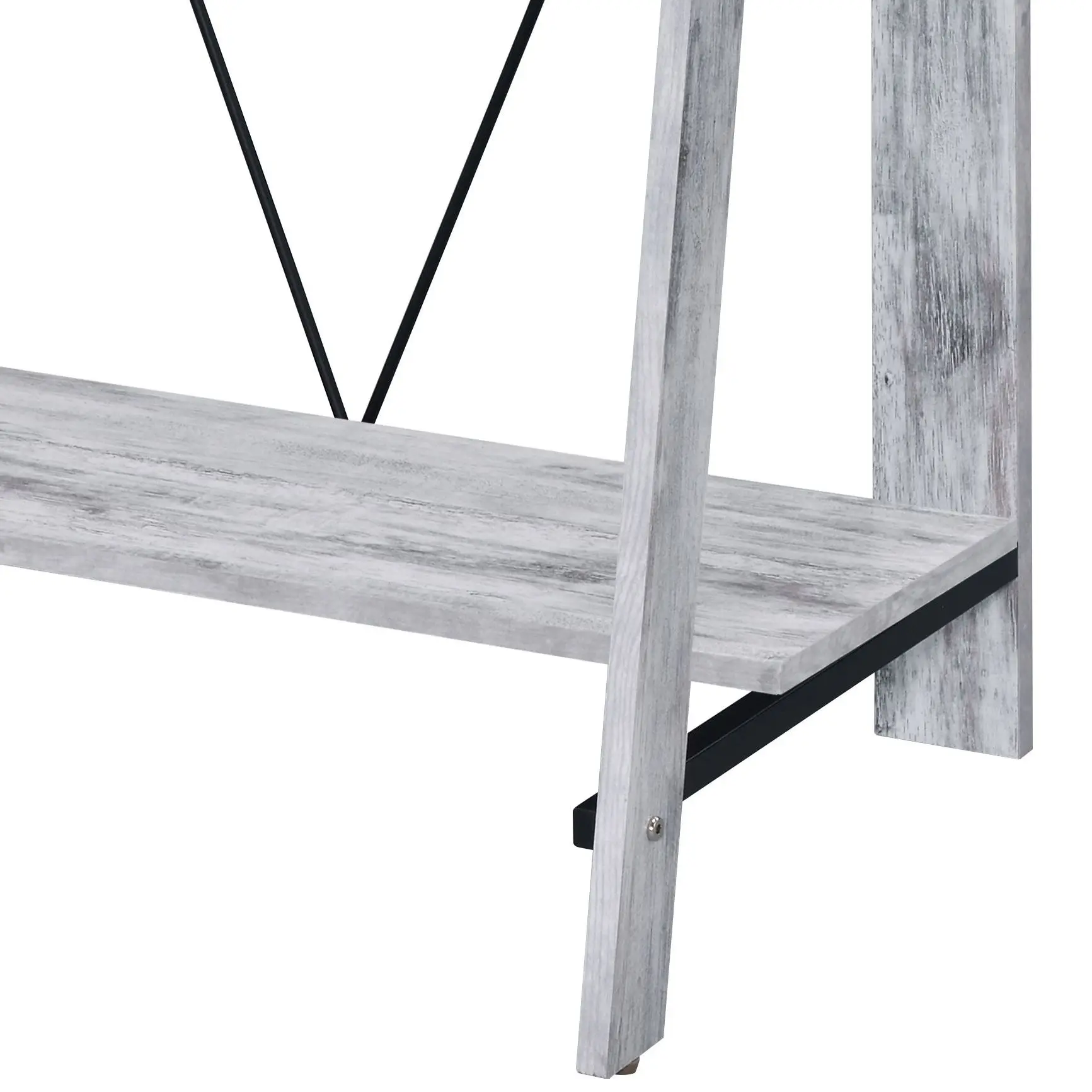 Nypho Antique White& Black Finish Writing Desk 3