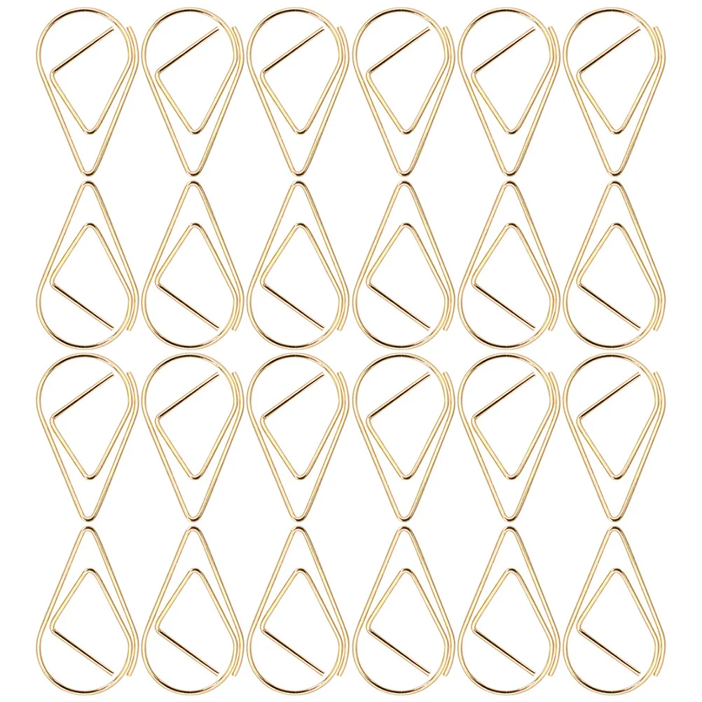 

100 Pcs Wedding Invitation Paper Clip Clips Paperwork File Stationery Folder Office Gold