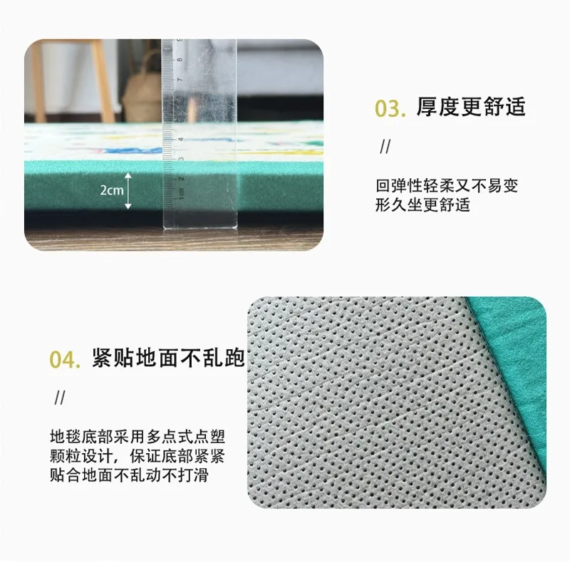 Floor mat living room cartoon thickened household anti-drop climbing mat children's reading area tatami