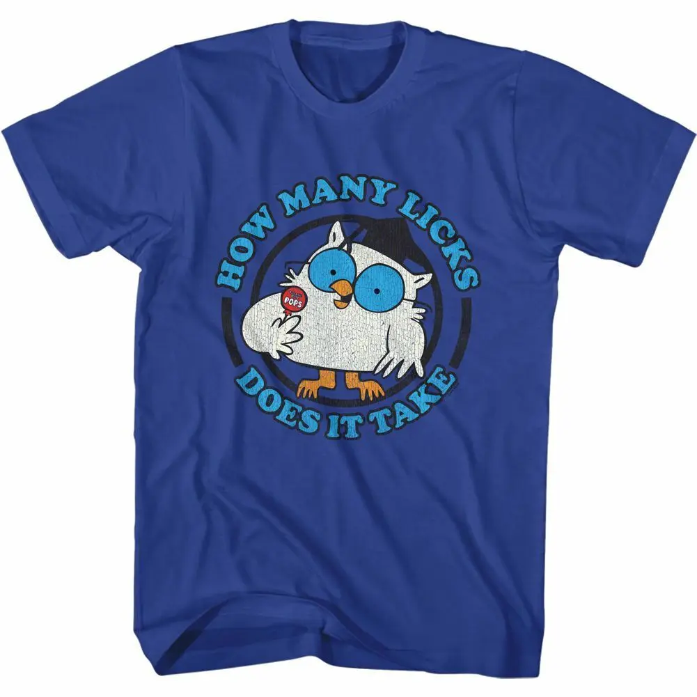Tootsie Roll Mr Owl Blu Text Royal T-Shirt