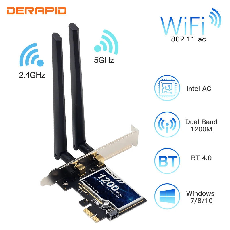 10mbps Wireless Pci E Adapter 802 11ac Bluetooth 4 0 Wifi Wlan Card 2 4g 5ghz Desktop Wifi Pci Express Adapter For Win 7 8 10 Network Cards Aliexpress