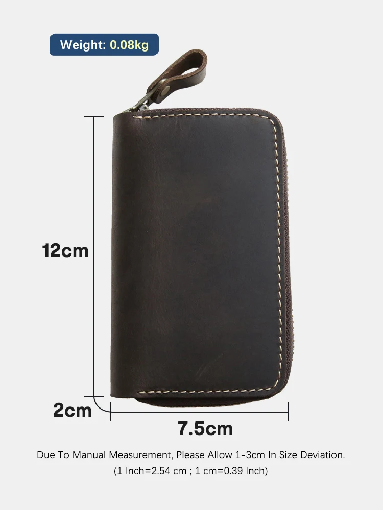 Zency New Genuine Leather Unisex Car Key Holder Small Key Case Bag Housekeeper Keys Organizer Retro Purse Business Style