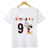 Disney Mickey Mouse Graphic Birthday Boy T Shirt Kids Clothes 1 2 3 4 5 6 7 8 9 10 Years Baby Boys Party T-Shirts Customize Tops 5