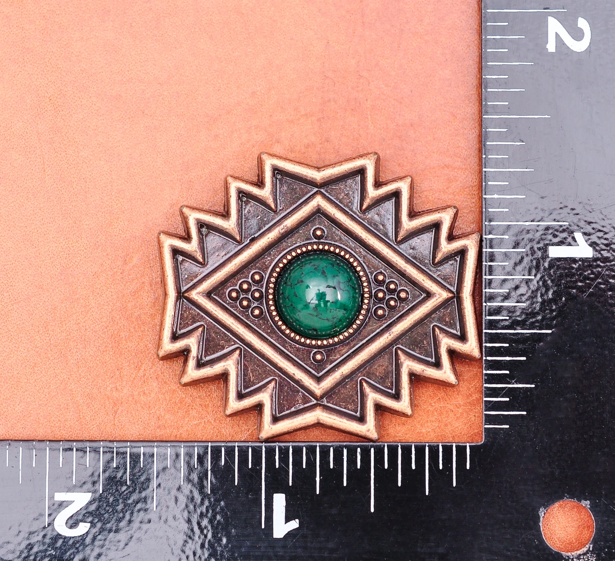 10pcs 30mm Retro Kupfer traditionelle Religion Symbol Leder Handwerk Gürtel Hutband schwarz türkis Concho Ornament Screw back – Detail 27