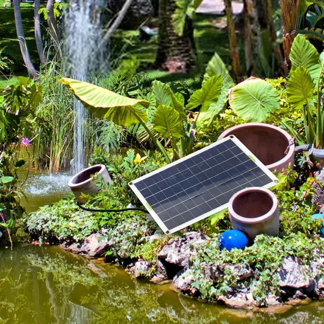 Pompa Solare Per Laghetto 50W Con Filtro E Sistema A Secco – Kit Completo Con Pannello 18V E Portata 1500 L/h