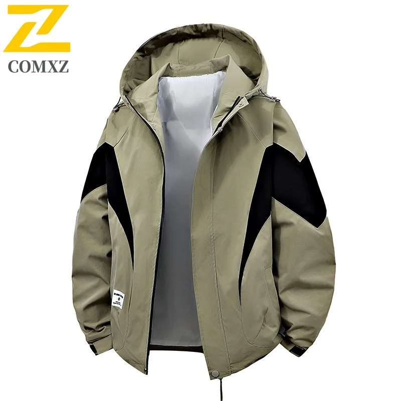 Men's Hooded Loose Fit Workwear Jacket Windproof Waterproof Mountain Outdoor Softshell Coat with Fleece Lining MOLLE System 2025