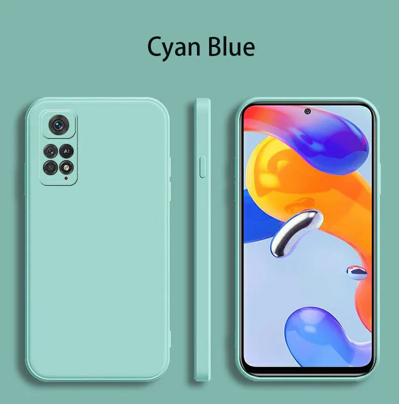 Quadratische Flüssigsilikon-Handyhülle für Xiaomi Redmi Note 11 11s Note 11 Pro Plus 4G 5G Kameraschutzhülle – Detail 3
