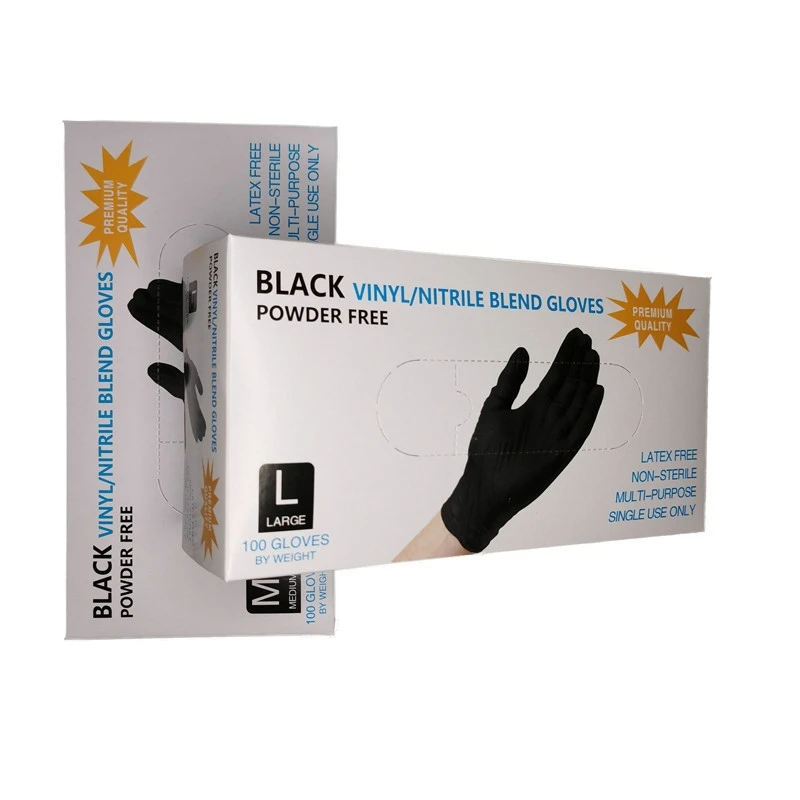 100/50/20PCS Black Nitrile Gloves Thickened Disposable Gloves for Cleaning Hairdressing Waterproof Dishwashing Tattoo