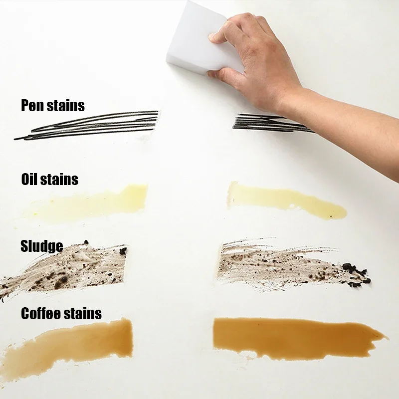 10PCS Magic Sponge Eraser Melamine Foam Cleaner for Car Detailing Kitchen Bathroom Office Stains Removal Cleaning Tool