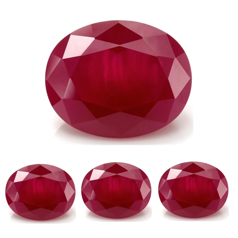 Neuer Premium-Rubin, klein, oval, facettierter Schliff, UV-Test, Rubin-Edelstein für die Schmuckherstellung, Materialien von Ohrringen/Ringen/Halsketten