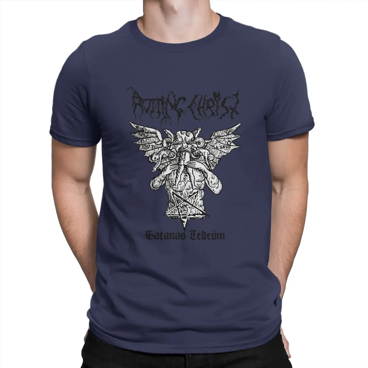 thumbnail image 1 of Camisetas vintage de banda de rock para hombre, camiseta de algodón de cuello redondo, camiseta de manga corta de Rotting Christ, idea de regalo, ropa, 1 of 7