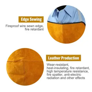 Leather Welder Apron Heavy Duty Flame Retardant Welding Work Apron Unisex Adjustable Work Shop Protective Clothing 3