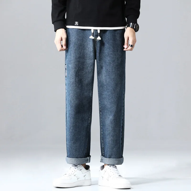 2022 Jeans For Men Men's Pants Men Trousers Clothing Baggy Jeans  Fake Zippers  Straight Hip Hop Elastic Waist Men's Clothing