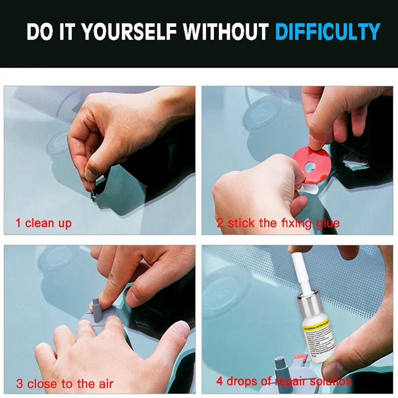 Car Glass Repair Kit Windshield Restore Tools UV Light DIY