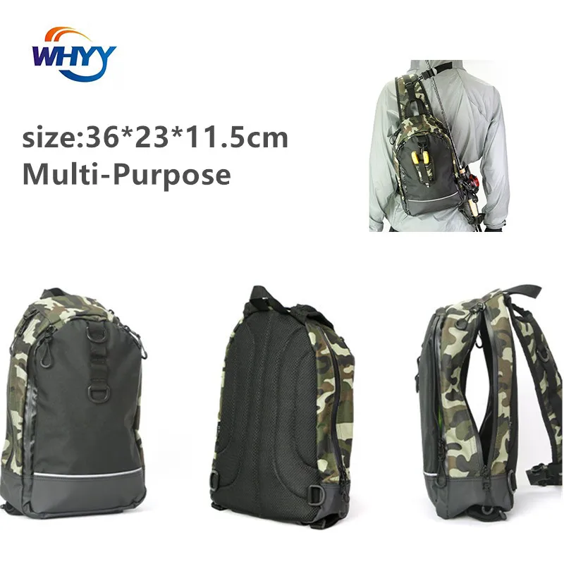 

WHYY Hanging Pole Road Sub Bag Backpack Double Open Single Shoulder Waist Bag Lure Bag Fishing Tackle Bag Fishing Gear Bag