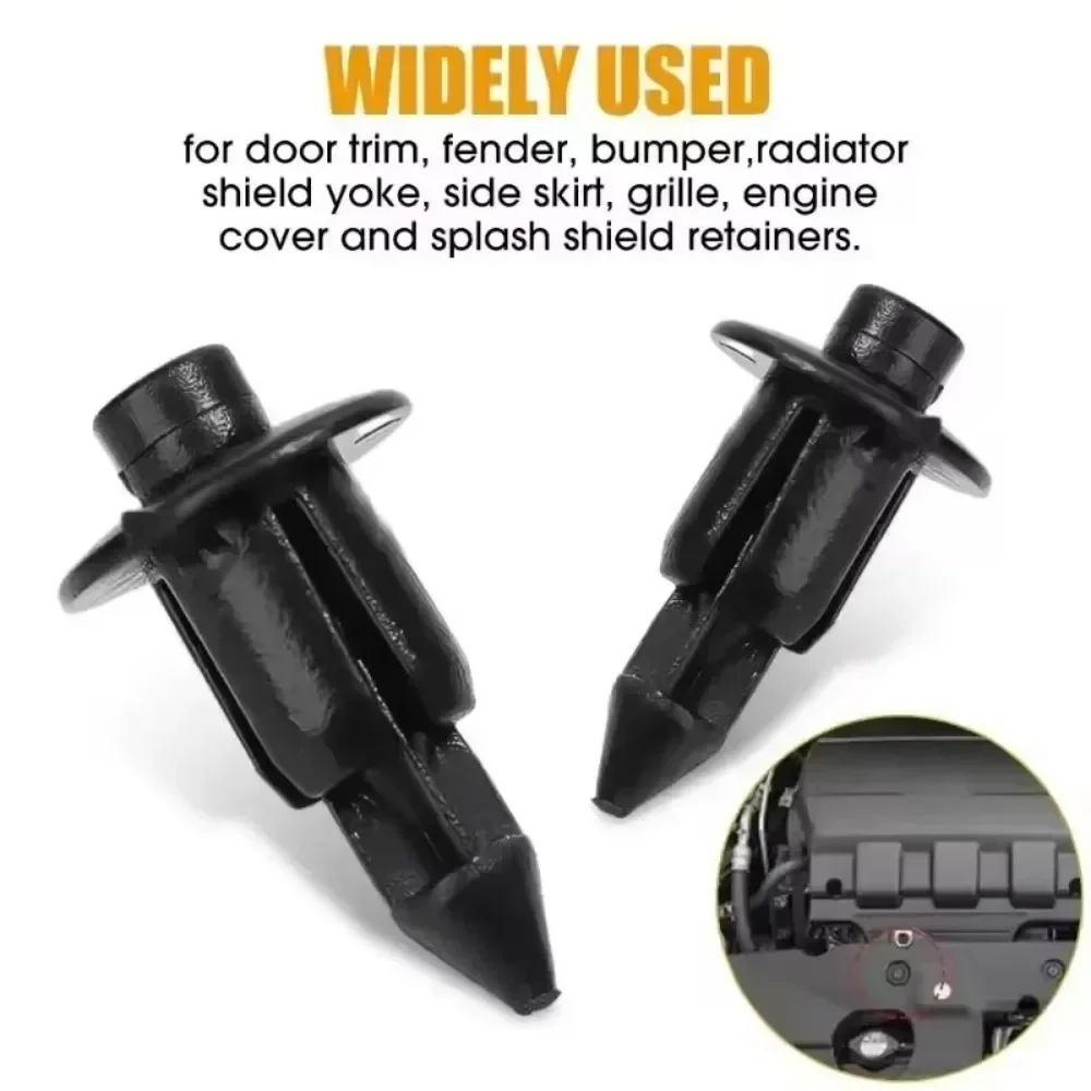 Motorcycle Fairing Rivet Fastener Clips Universal Black Plastic